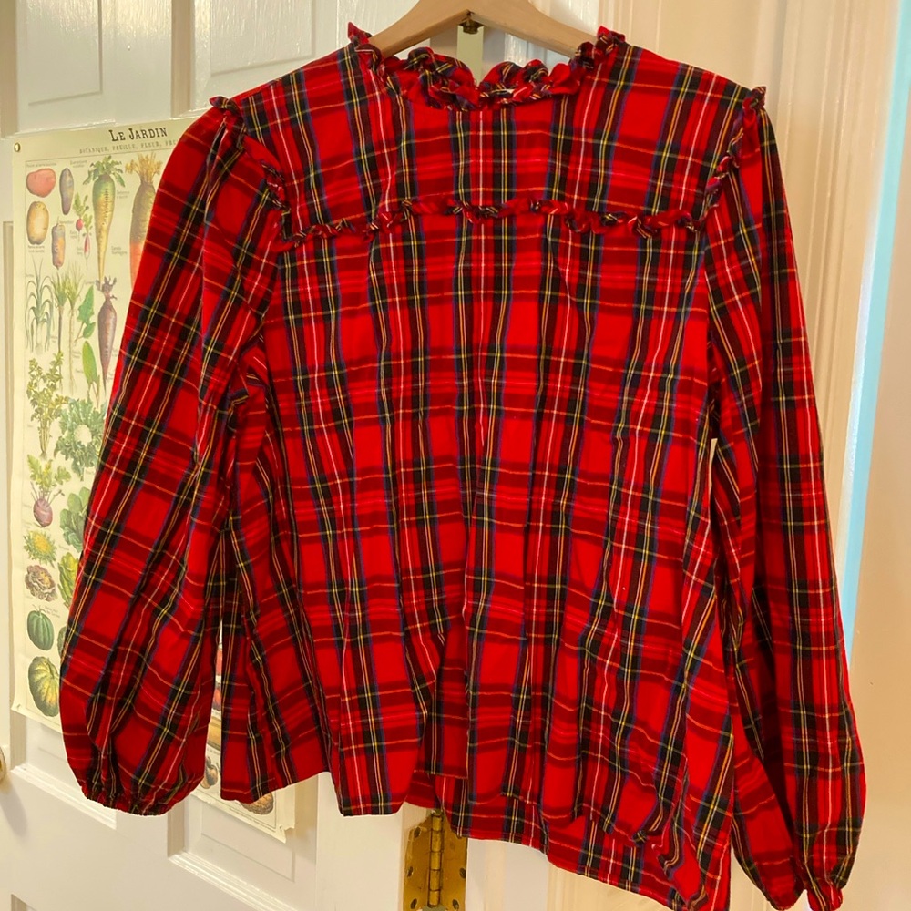Festive Jcrew Tartan blouse